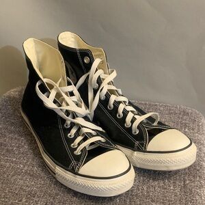 Stylish Black and White High-Top Sneakers